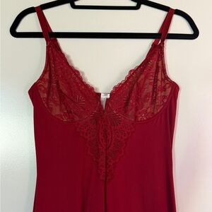 Lace Red Women's Slip Dress